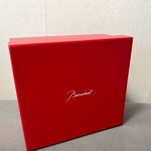 Baccarat Harcourt Gift Box W/ribbon For 2 Glass Red Knob. 9.5”x8.75x4.75”